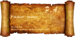 Pauker Andor névjegykártya
