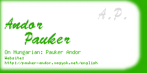 andor pauker business card